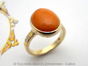 Bague corail oval 1