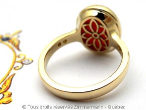 Bague corail oval 2